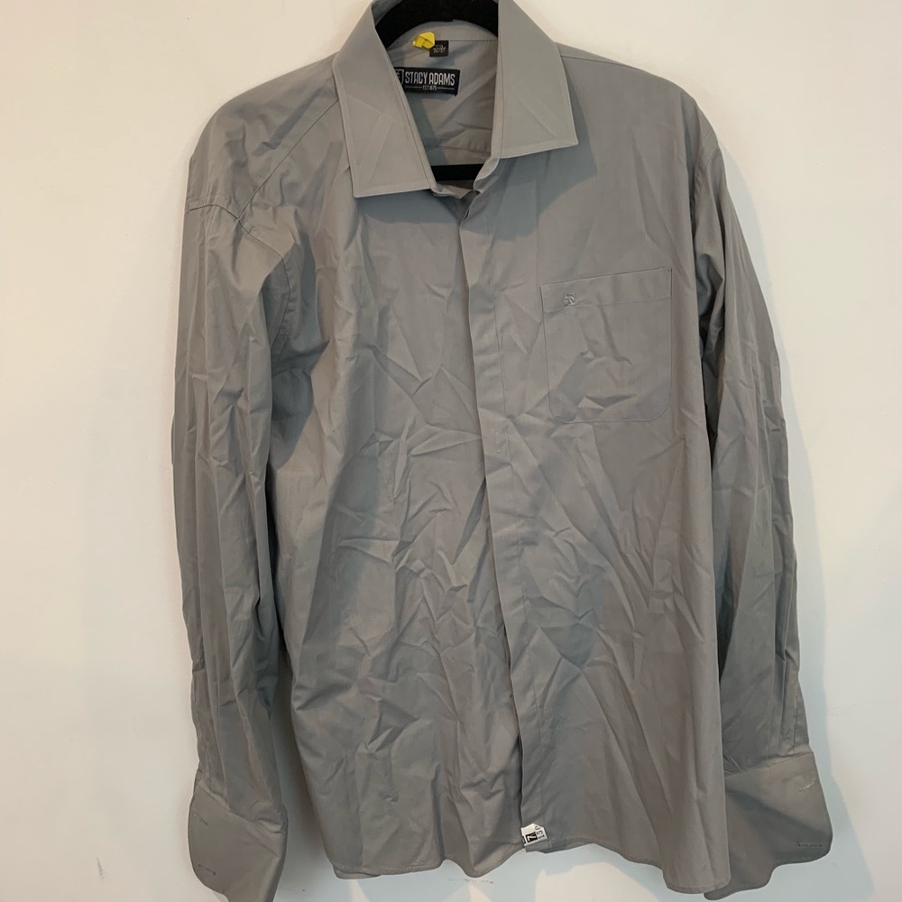 Stacy Adams grey solid button down